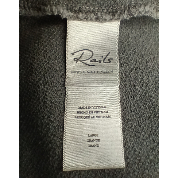 Rails Ramona Women's Large Sweatshirt Palm Spring Gray Terry Crewneck Relax Fit - Picture 8 of 12